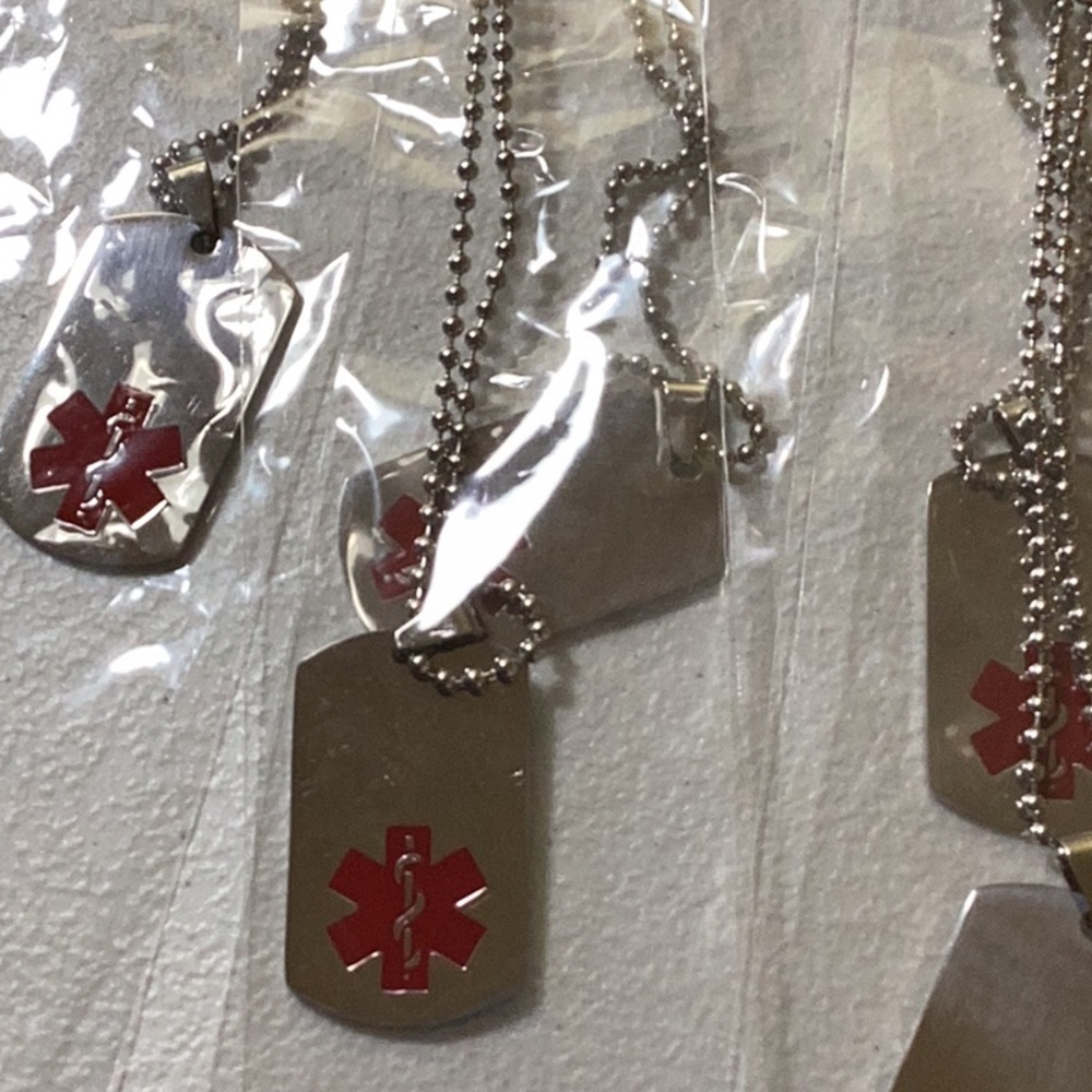Medical necklace.